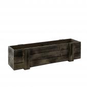 DECOSTAR™ 6in Smoked Rustic Natural Wood Planter Box w/ Removable Plastic Liners - Brown