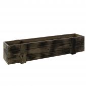 DECOSTAR™ Smoked Rustic Natural Wood Planter Box w/ Removable Plastic Liners - Brown