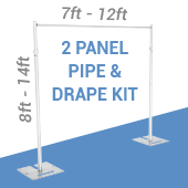 2-Panel Pipe and Drape Kit / Backdrop - 8-14 Feet Tall (Adjustable)