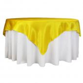 Sleek Satin Tablecloths 72" Square - Canary Yellow (Bright Yellow)