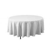 Economy Round Polyester Table Cover 90" - White
