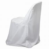 Economy Polyester Folding Chair Cover - White