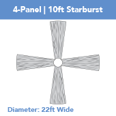 4-Panel 10ft Starburst Ceiling Draping Kit (22 Feet Wide)