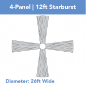 4-Panel 12ft Starburst Ceiling Draping Kit (26 Feet Wide)