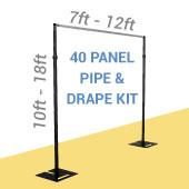 40-Panel Black Anodized Pipe and Drape Kit / Backdrop - 10-18 Feet Tall (Adjustable)