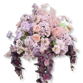 LUXE 5D Rose, Hydrangea & Orchid Artificial Flower Table Centerpiece - Purple