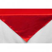 Sleek Satin Tablecloths 54" Square - Red