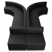 Titan Series Leather Reception Configuration Style "LL" 8 Pieces "Black"
