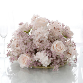 LUXE Flower Ball Rose, Baby Breath & Gypsophila Table Centerpiece - Light Purple