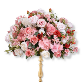 LUXE Rose & Hydrangea Floral Ball Table Centerpiece - Pink