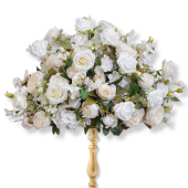LUXE Rose & Hydrangea Floral Ball Table Centerpiece - White