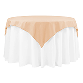 54" Square 200 GSM Polyester Tablecloth / Overlay - Champagne