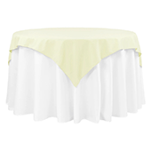 54" Square 200 GSM Polyester Tablecloth / Overlay - Ivory