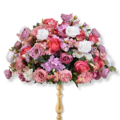 LUXE Rose & Hydrangea Floral Ball Table Centerpiece - Purple