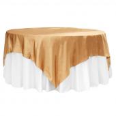 Sleek Satin Tablecloths 90" Square - Gold Antique