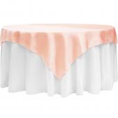 Sleek Satin Tablecloths 72" Square - Blush/Rose Gold