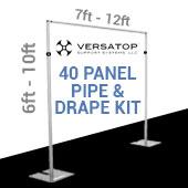 Versatop™ 2.0® - 40-Panel Pipe and Drape Kit / Backdrop - 6-10 Feet Tall (Adjustable)