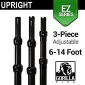 Black Anodized EZ Series - 3-Piece Adjustable Upright w/Slip-Lock (6ft-14ft)