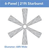 6-Panel 21ft Starburst Ceiling Draping Kit (44 Feet Wide)