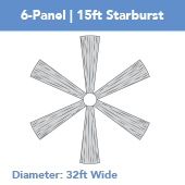 6-Panel 15ft Starburst Ceiling Draping Kit (32 Feet Wide)