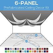 6 Panel Kit - Prefabricated Ceiling Drape Kit - 20ft Diameter - Select Drop, Fabric kind, and Color! Option for all Attachments!