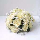 LUXE Rose & Babysbreath Table Centerpiece - Yellow
