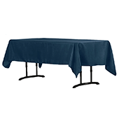 60" x 102" Rectangular 200 GSM Polyester Tablecloth - Navy Blue