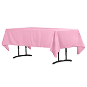 60" x 102" Rectangular 200 GSM Polyester Tablecloth - Pink