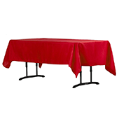 60" x 102" Rectangular 200 GSM Polyester Tablecloth - Red