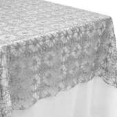 Dazzle Sequin Lace Rectangular Table Topper/Overlay - 60"x120" - Silver