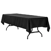 60" x 120" Rectangular 200 GSM Polyester Tablecloth - Black