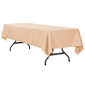 60" x 120" Rectangular 200 GSM Polyester Tablecloth - Champagne
