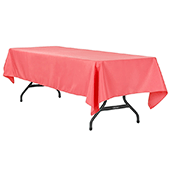 60" x 120" Rectangular 200 GSM Polyester Tablecloth - Coral