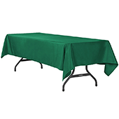 60" x 120" Rectangular 200 GSM Polyester Tablecloth - Emerald Green