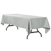 60" x 120" Rectangular 200 GSM Polyester Tablecloth - Gray/Silver