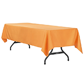 60" x 120" Rectangular 200 GSM Polyester Tablecloth - Orange