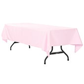 60" x 120" Rectangular 200 GSM Polyester Tablecloth - Pastel Pink
