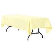 60" x 120" Rectangular 200 GSM Polyester Tablecloth - Pastel Yellow