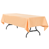 60" x 120" Rectangular 200 GSM Polyester Tablecloth - Peach