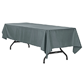 60" x 120" Rectangular 200 GSM Polyester Tablecloth - Pewter