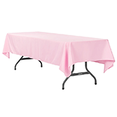 60" x 120" Rectangular 200 GSM Polyester Tablecloth - Pink