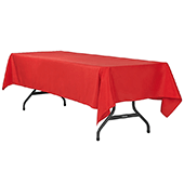 60" x 120" Rectangular 200 GSM Polyester Tablecloth - Red