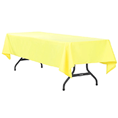 60" x 120" Rectangular 200 GSM Polyester Tablecloth - Yellow