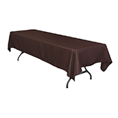 60" x 126" Rectangular 200 GSM Polyester Tablecloth - Chocolate Brown