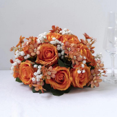 LUXE Rose & Babysbreath Table Centerpiece - Orange