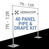 Versatop™ 2.0® - 40-Panel Pipe and Drape Kit / Backdrop - 7-12 Feet Tall (Adjustable)