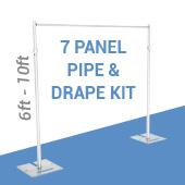 7-Panel Pipe and Drape Kit / Backdrop - 6-10 Feet Tall (Adjustable)