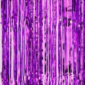 Decostar™ Sparkling Metallic Foil Fringe Curtain 96" 12 Pieces - Purple