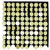 Decostar™ Shimmer Wall Panels w/ Black Backing & Round Sequins - 24 Tiles - Champagne