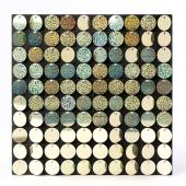 Decostar™ Shimmer Wall Panels w/ Black Backing & Round Sequins - 24 Tiles - Glitter Champagne
